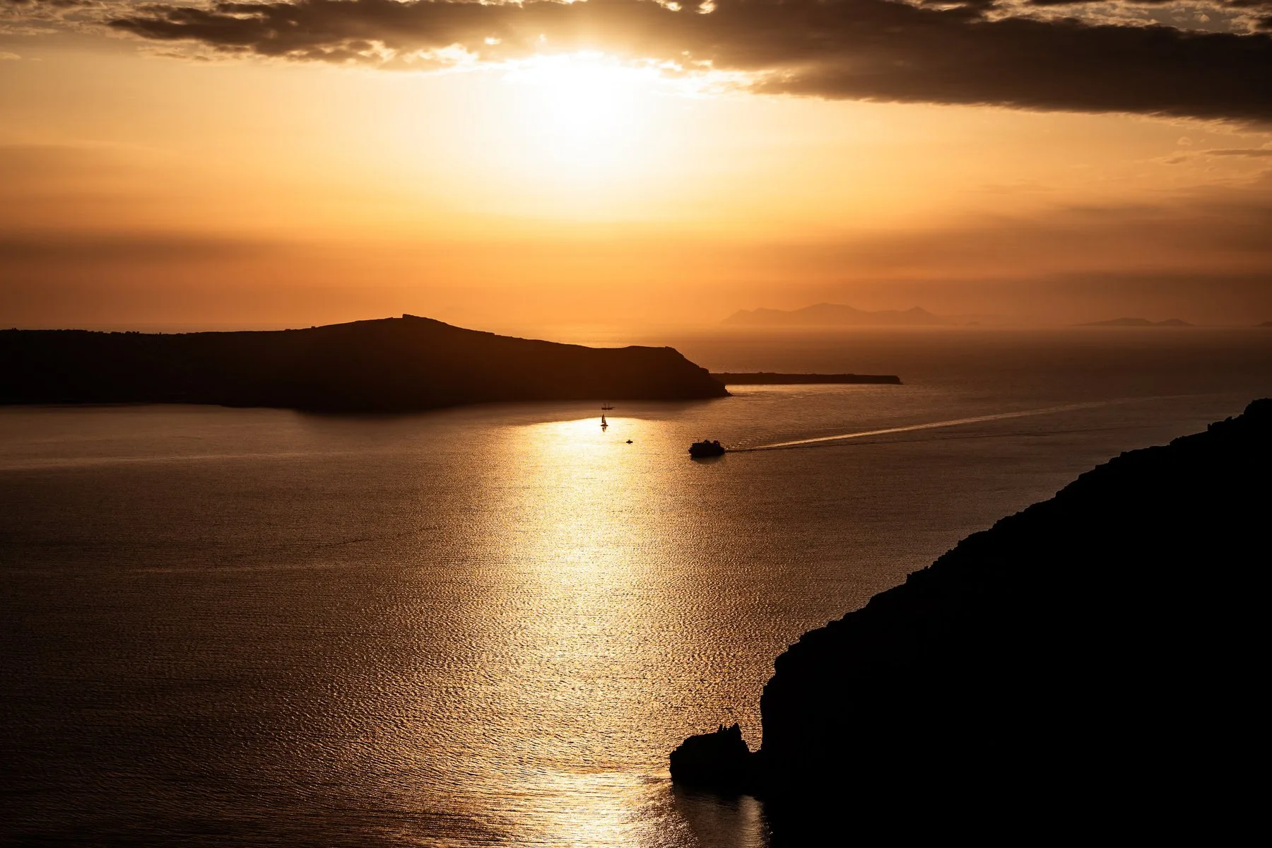 A golden Sunset in Santorini